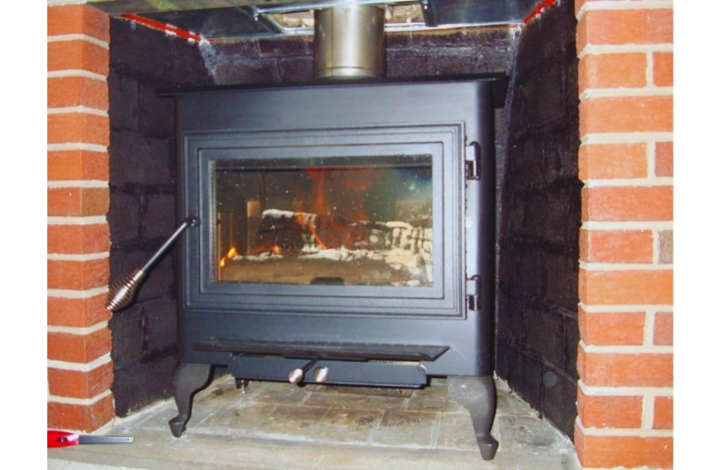 A radiant heater installed inside the home.