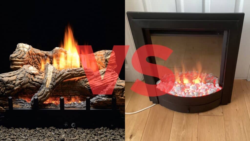 A basement fireplace gas vs electric fireplace compared.