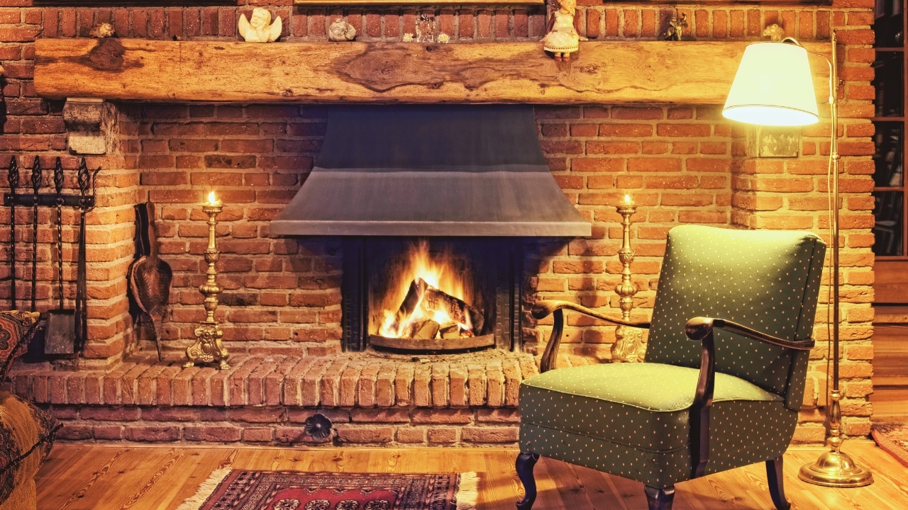 A classic fireplace in a living room. Know what is the best fireplace for resale value.