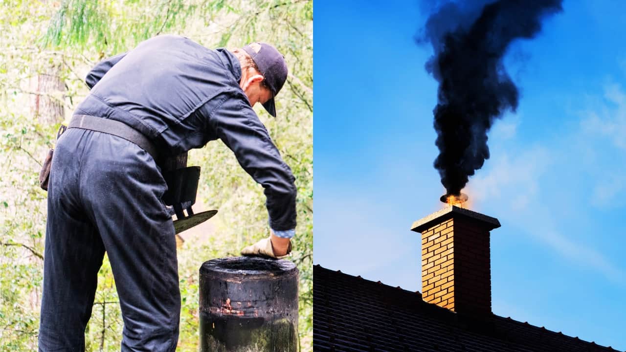 A technician is inspecting a dirty chimney and a chimney on fire. Can a dirty chimney cause a fire? Find out here.