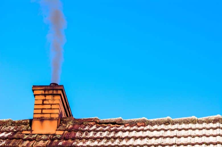 smoke coming from chimney