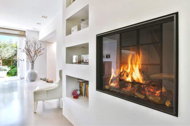 gas fireplace in living room