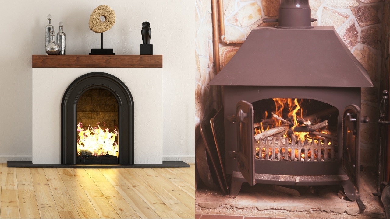 A fireplace and a wood stove. Know the benefits of converting a fireplace to a wood stove.