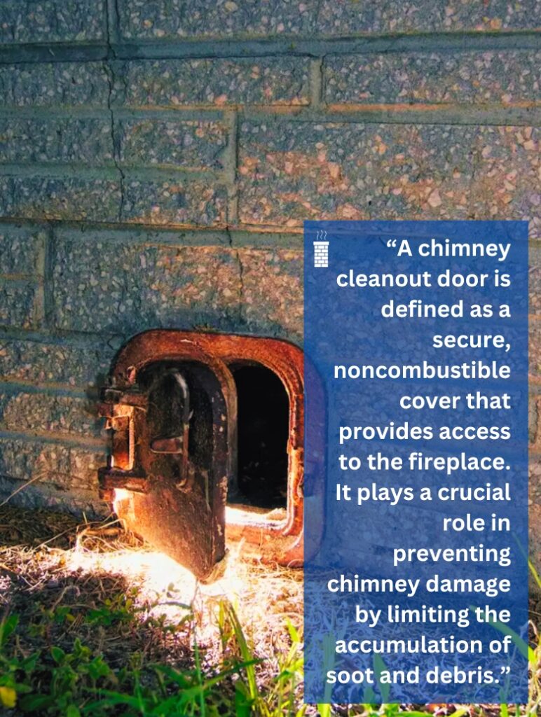 A chimney cleanout door located outside.