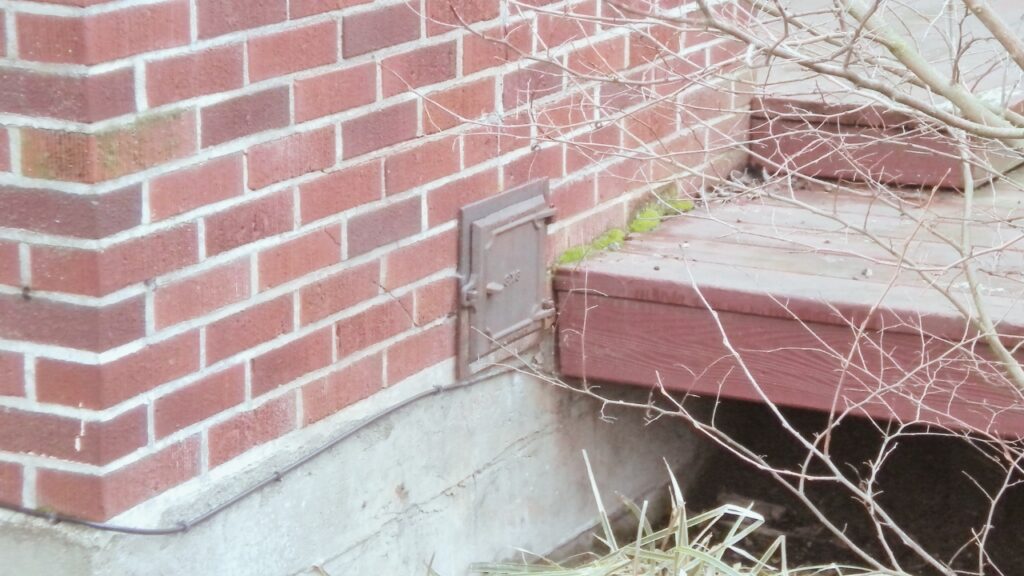 A chimney cleanout vent. Ask yourself the question "Do I need a chimney cleanout door?" when planning one.
