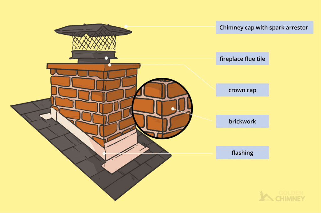 exterior parts of a chimney
