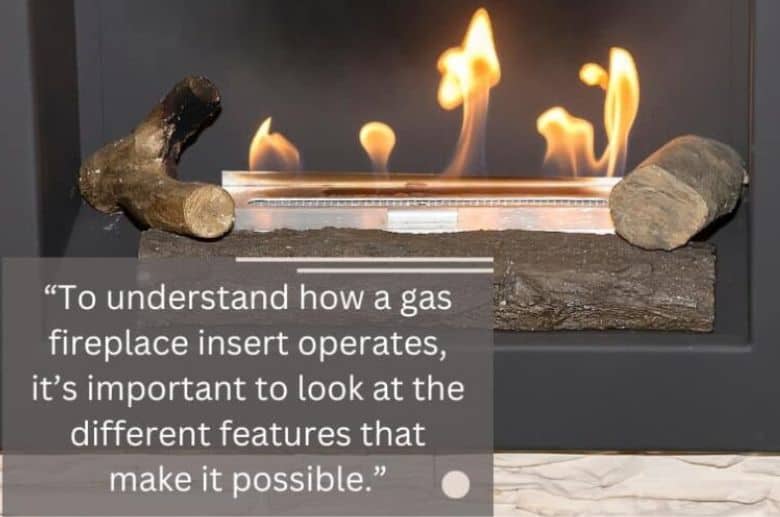 A gas fireplace insert.