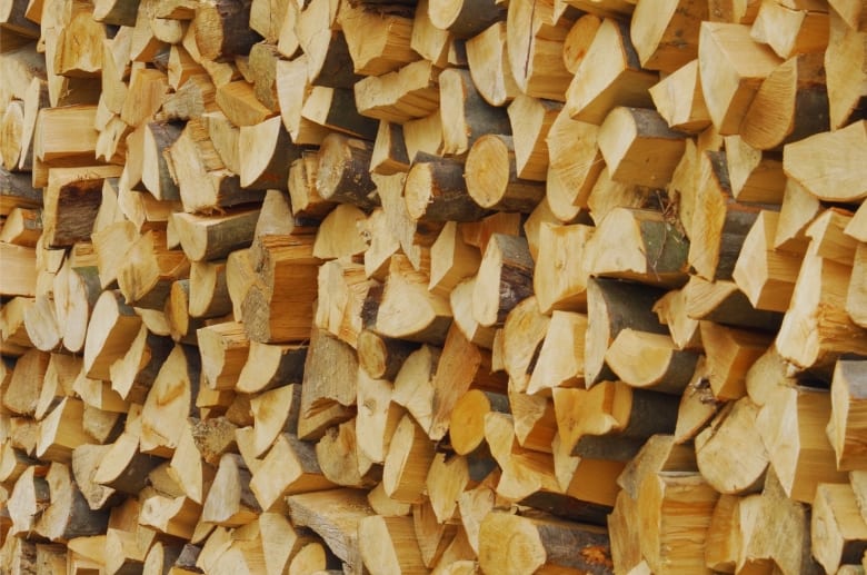A stack of seasoned firewood.