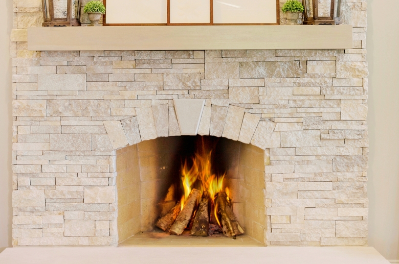 A clean fireplace.