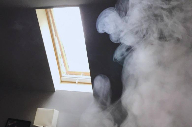 Smoke inside the living room.