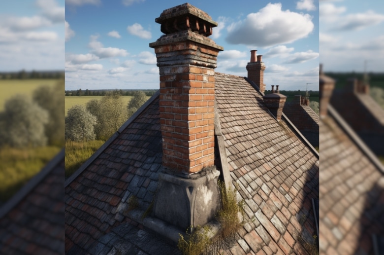 White stains from dried water is one of the causes for a spalling chimney.