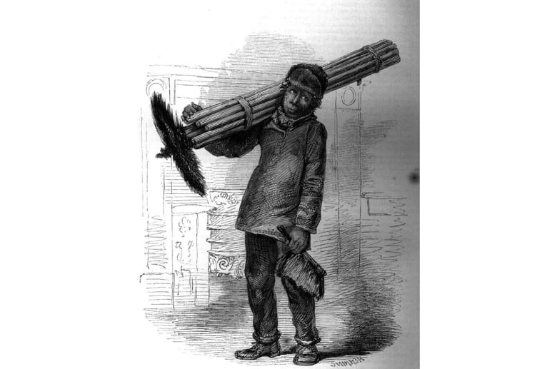 A climbing boy. It is part of the Chimney Sweep History.