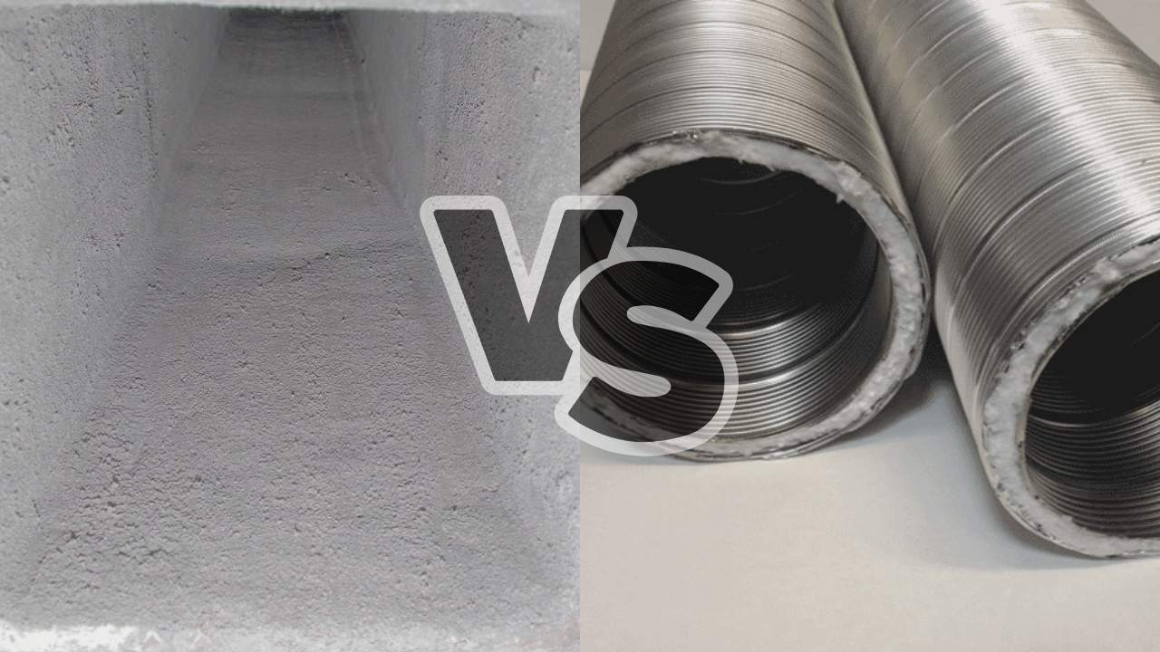 heat shield vs stainless steel chimney liner side to side