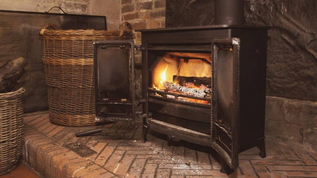 A wood stove which can be one of the wood stove types.