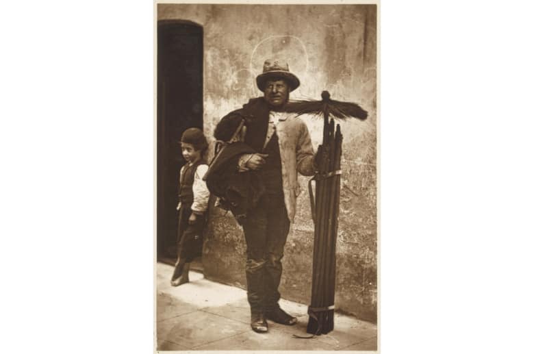A chimney sweeper with a top hat and tail. It is part of the Chimney Sweep History.
