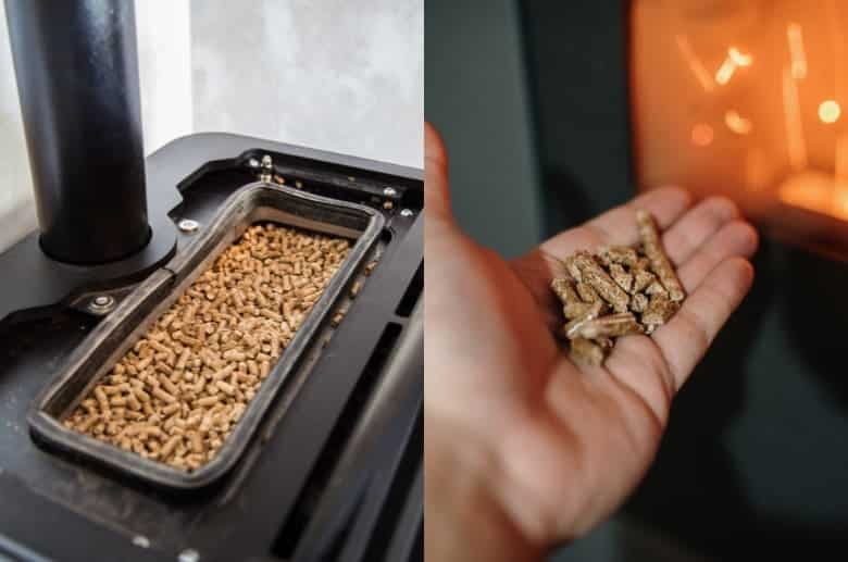 A pellet hopper being cleaned. This is part of Pellet Stove Maintenance.