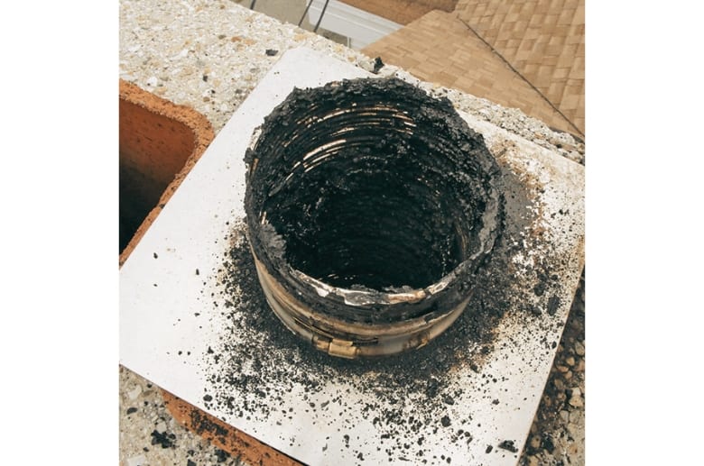 A chimney flue full of creosote.