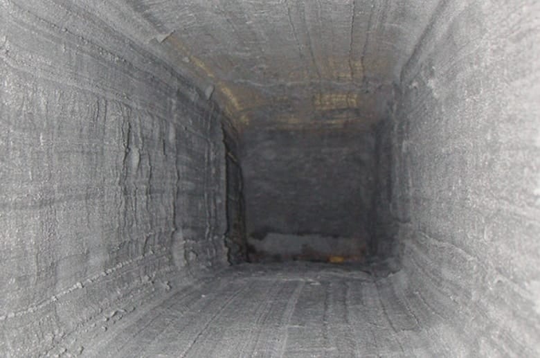 A heat shield liner applied inside of chimney.