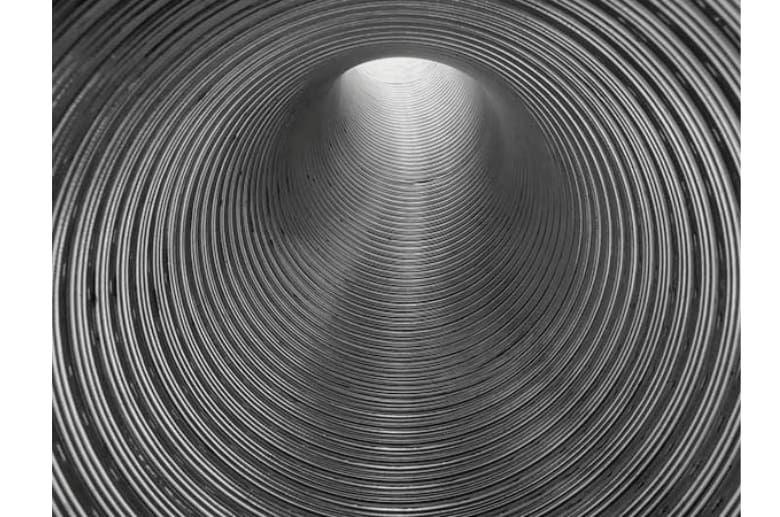 A Stainless steel chimney liner.