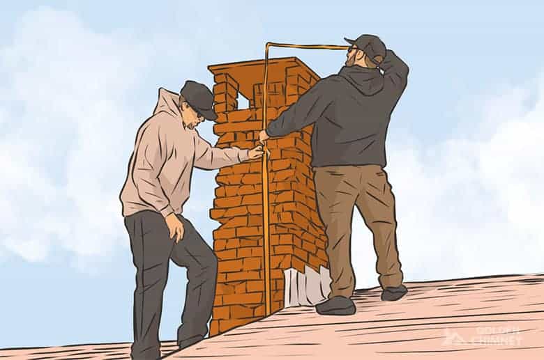 leaning chimney repair is done by professionals