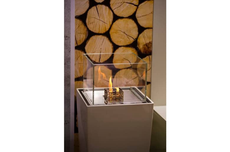 A free standing bioethanol fireplace.