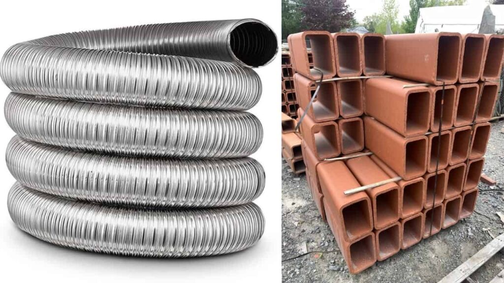 A stainless steel and a clay chimney liner. When you as the question "What chimney liner do I need?" Find out the answers here.