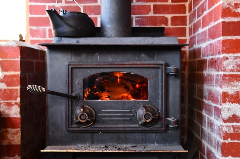 A wood stove.