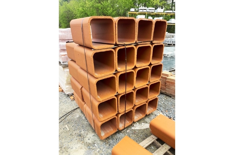 Clay tile chimney liners.