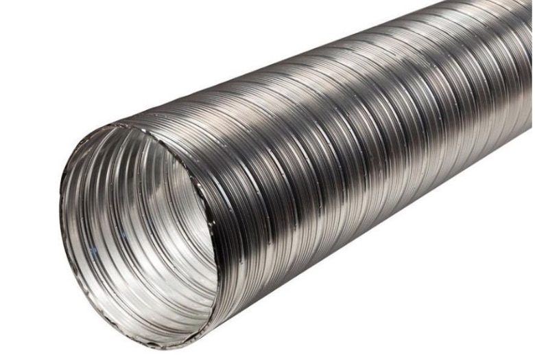A stainless steel chimney liner.