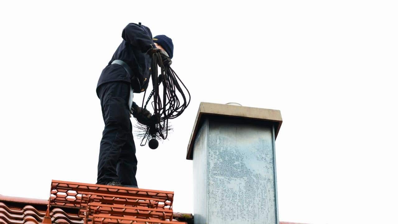 A technician is doing a chimney sweep. Know more about the benefits of a chimney sweep.