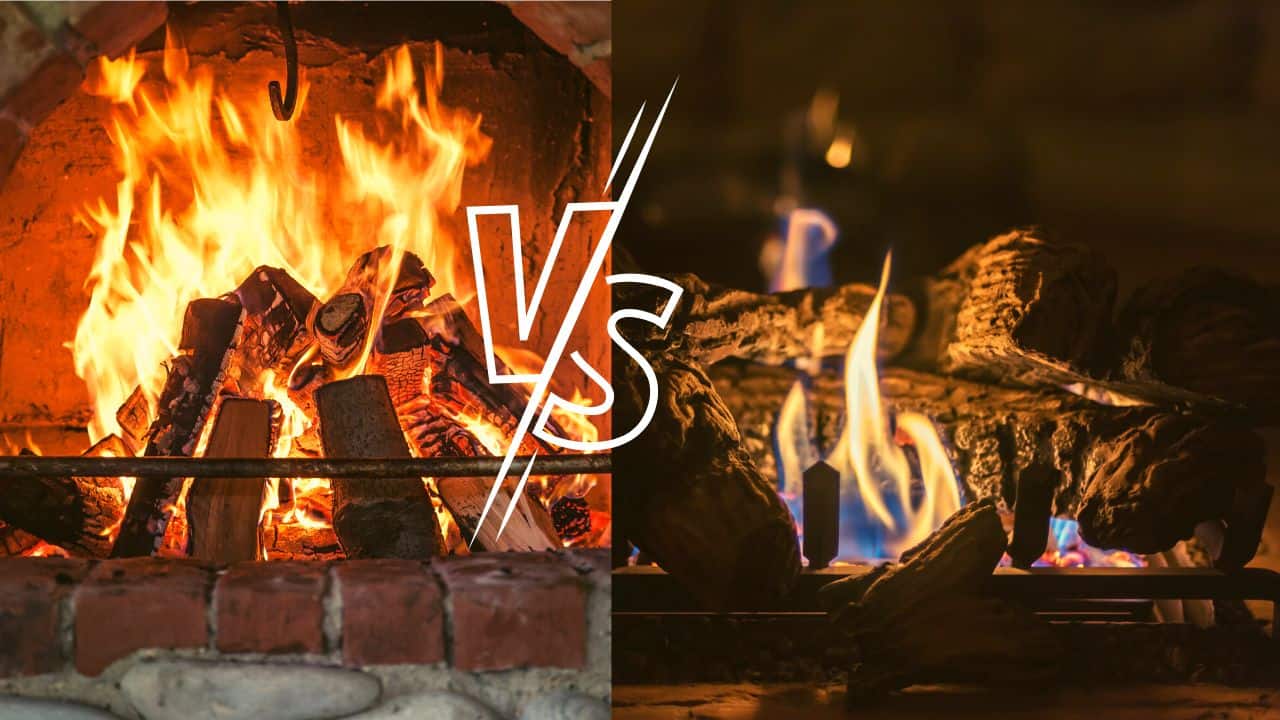 gas vs wood burning fireplace