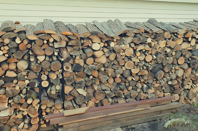 American Stacking of firewood.