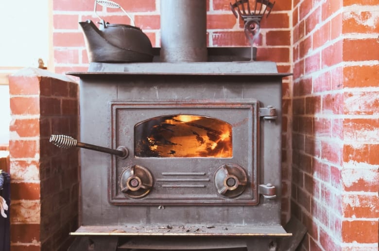 A wood burning stove.