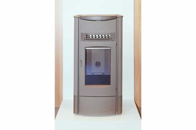 An modern and automatic wood stove.
